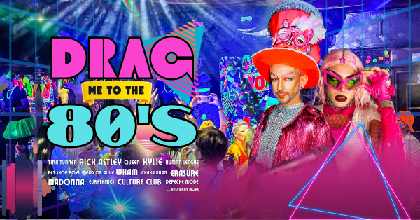 King Key and Violet Rouge performing live at Drag Me to the 80s, Minnelli’s drag cabaret show in Benalmádena on the Costa del Sol
