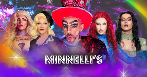 King Key performing live at Minnelli’s Drag Show Bar in Benalmádena with guest drag queens in a cabaret setting