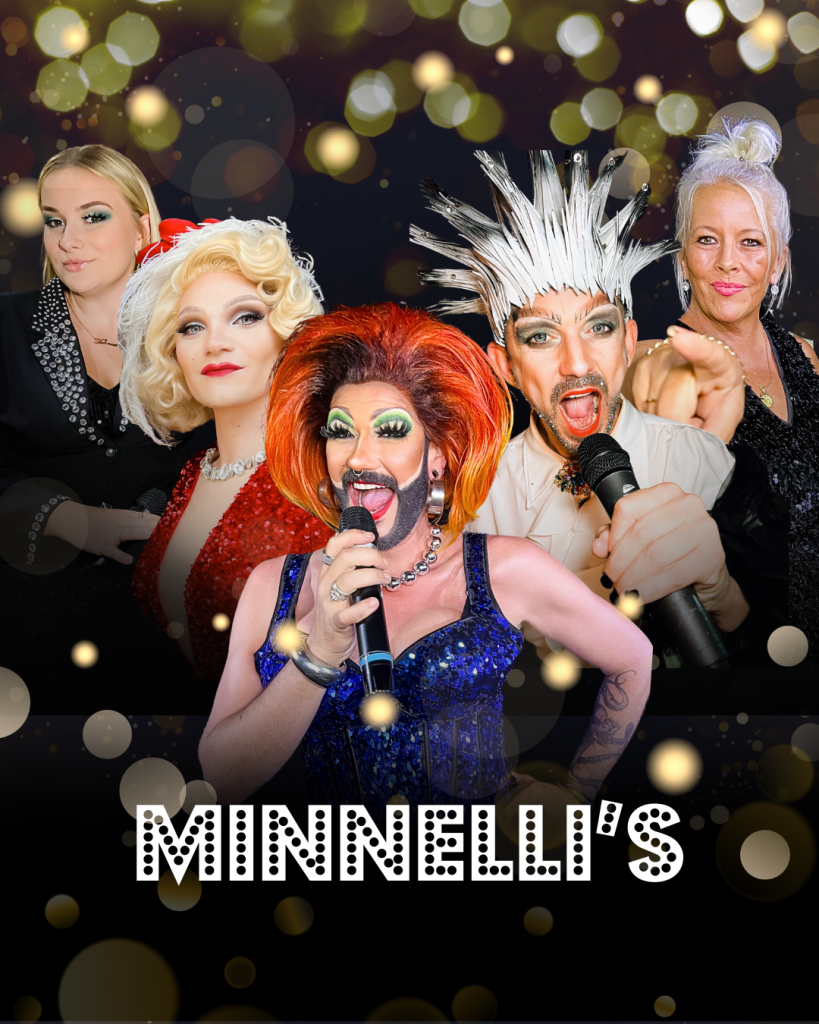 Poster for Minnelli’s Saturday Drag Cabaret Show in Benalmádena starring Spice, King Key, and Lana L’Amour.