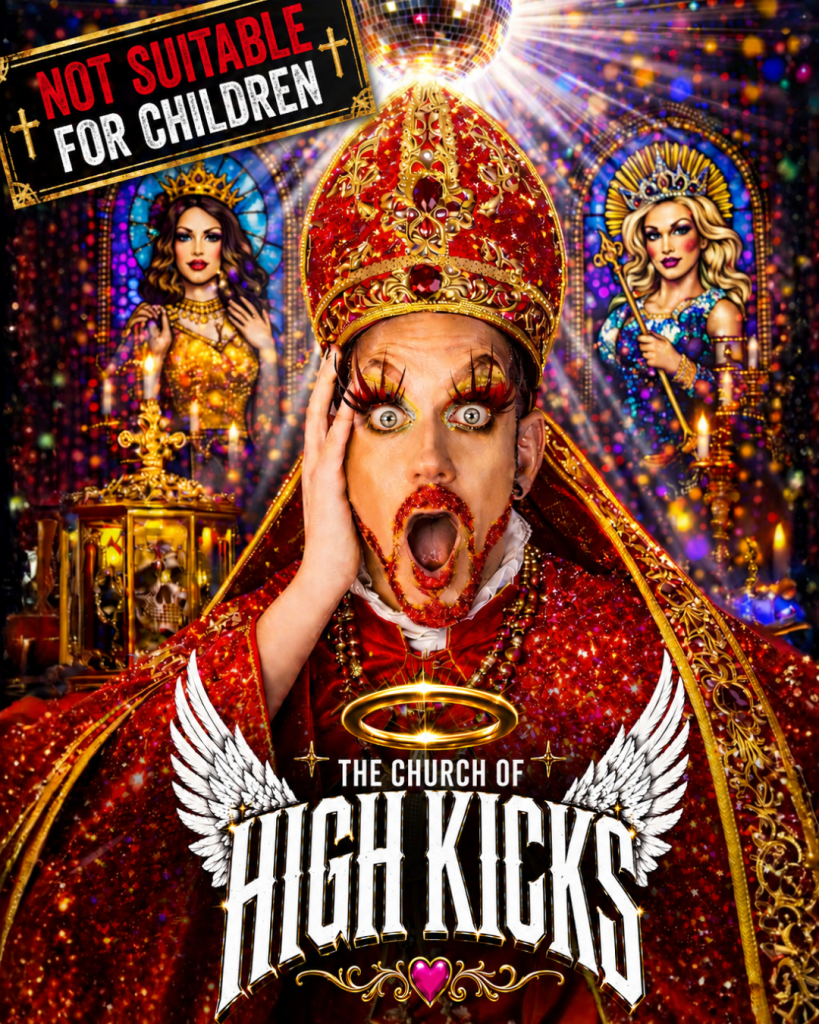 King Key performing at The Church of High Kicks drag show in Benalmádena